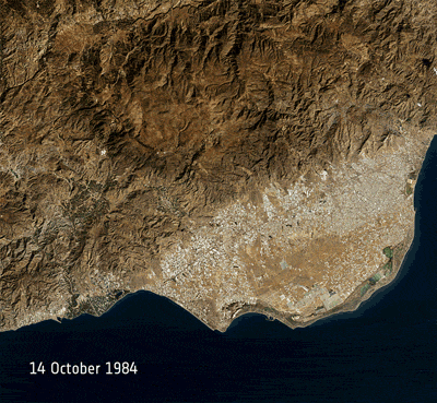Испанская провинция Алмерия в 1984 и 2011 гг.